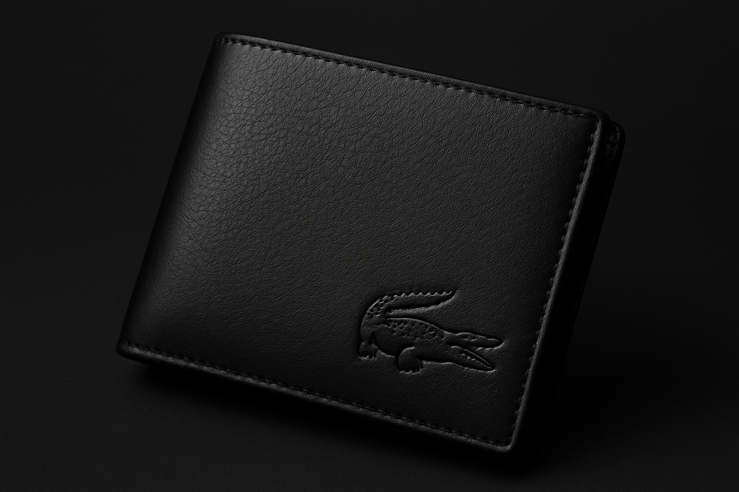 Black men's Lacoste leather wallet