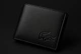 Black men's Lacoste leather wallet