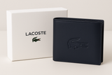 Dark blue Lacoste men's purse with box